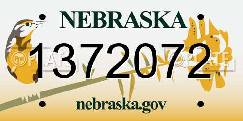 1372072 Nebraska License Plate
