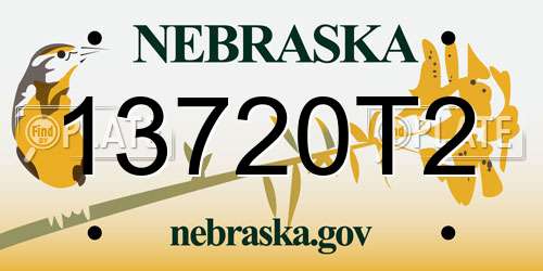 13720T2 Nebraska License Plate