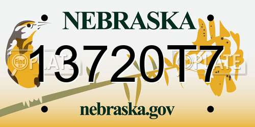 13720T7 Nebraska License Plate