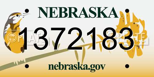 1372183 Nebraska License Plate