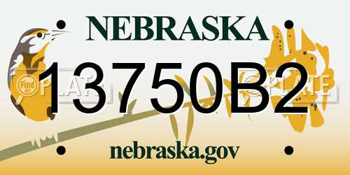13750B2 Nebraska License Plate