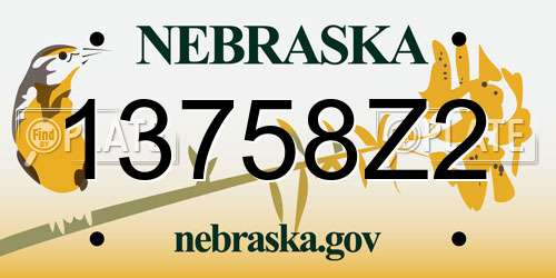 13758Z2 Nebraska License Plate