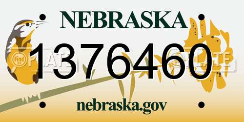 1376460 Nebraska License Plate