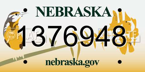 1376948 Nebraska License Plate