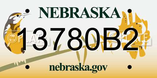13780B2 Nebraska License Plate