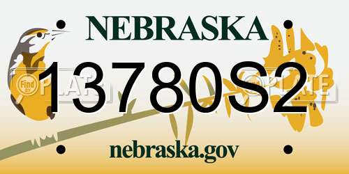 13780S2 Nebraska License Plate