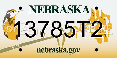 13785T2 Nebraska License Plate