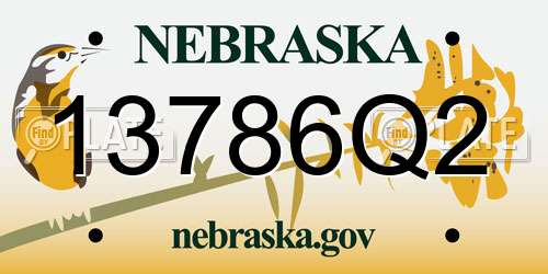 13786Q2 Nebraska License Plate