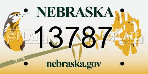 13787 Nebraska License Plate