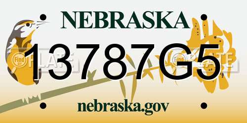 13787G5 Nebraska License Plate