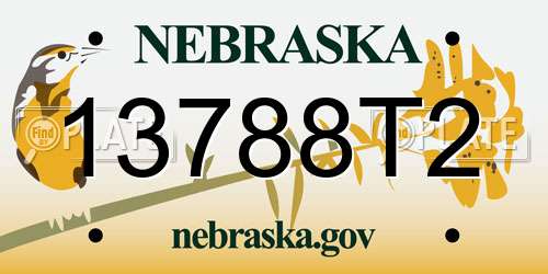 13788T2 Nebraska License Plate