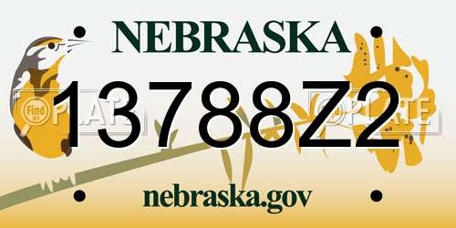 13788Z2 Nebraska License Plate