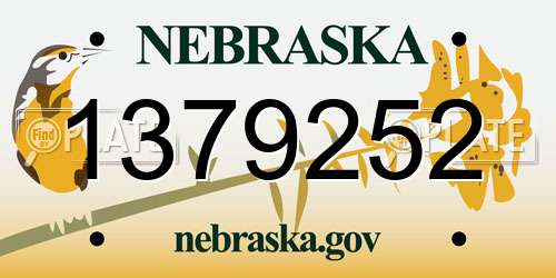 1379252 Nebraska License Plate