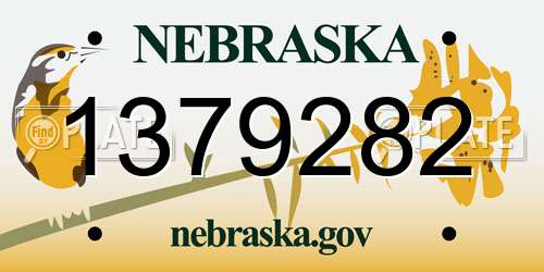 1379282 Nebraska License Plate