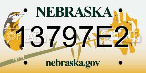 13797E2 Nebraska License Plate