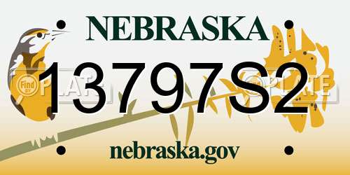 13797S2 Nebraska License Plate
