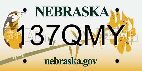137QMY Nebraska License Plate