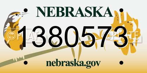1380573 Nebraska License Plate