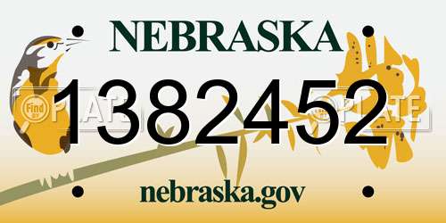 1382452 Nebraska License Plate
