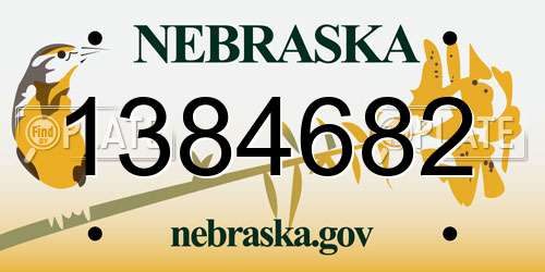 1384682 Nebraska License Plate