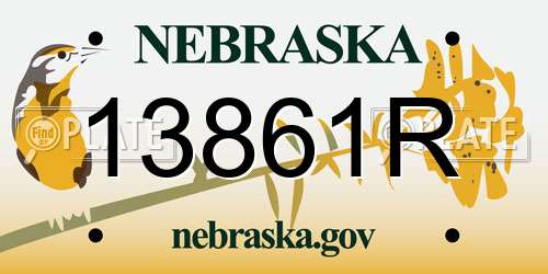 13861R Nebraska License Plate