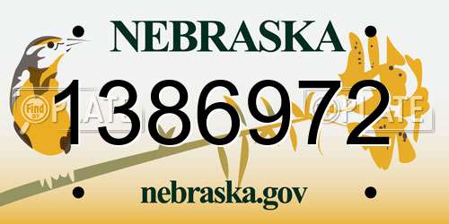 1386972 Nebraska License Plate