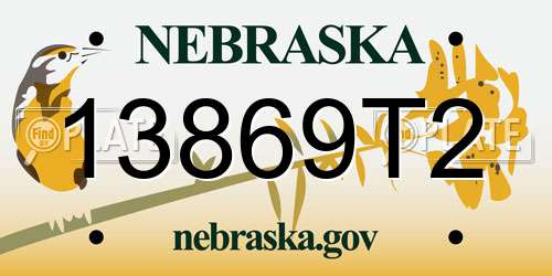 13869T2 Nebraska License Plate