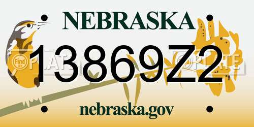 13869Z2 Nebraska License Plate