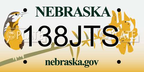 138JTS Nebraska License Plate