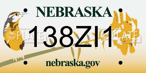 138ZI1 Nebraska License Plate