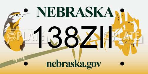 138ZII Nebraska License Plate