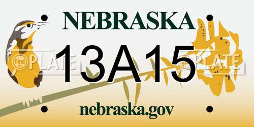 13A15 Nebraska License Plate