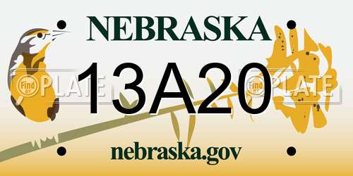 13A20 Nebraska License Plate