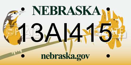 13AI415 Nebraska License Plate