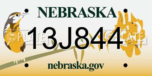 13J844 Nebraska License Plate