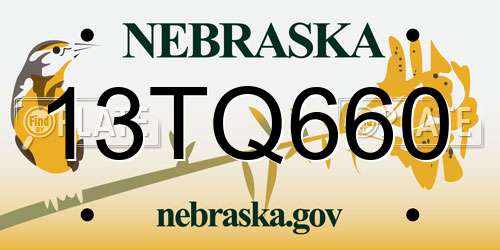 13TQ660 Nebraska License Plate