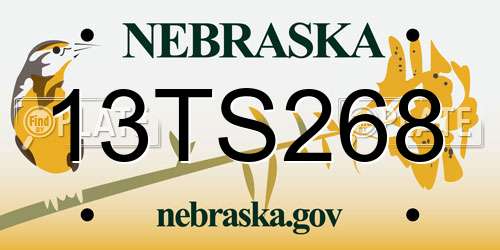 13TS268 Nebraska License Plate