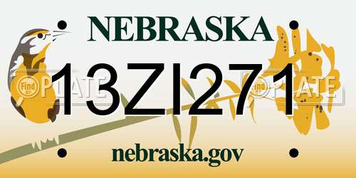 13ZI271 Nebraska License Plate