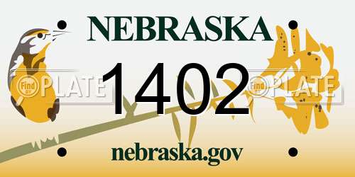 1402 Nebraska License Plate
