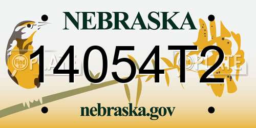 14054T2 Nebraska License Plate
