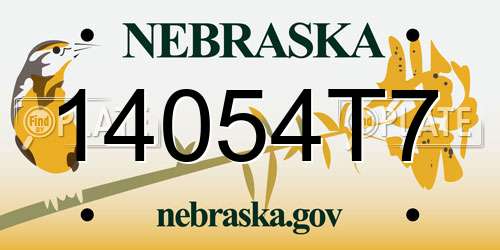 14054T7 Nebraska License Plate