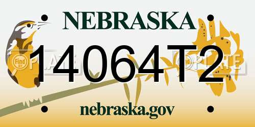 14064T2 Nebraska License Plate