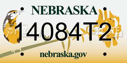 14084T2 Nebraska License Plate