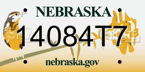 14084T7 Nebraska License Plate