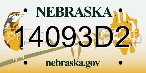 14093D2 Nebraska License Plate