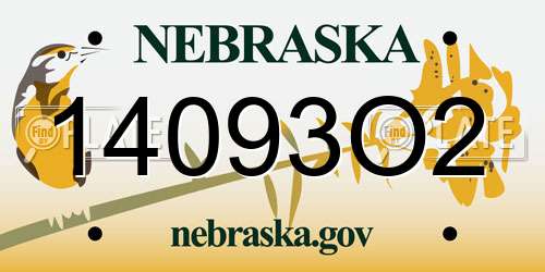 14093O2 Nebraska License Plate
