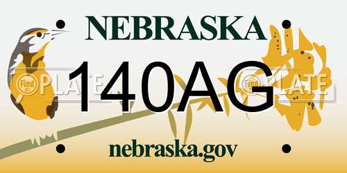 140AG Nebraska License Plate
