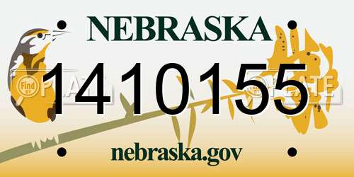 1410155 Nebraska License Plate