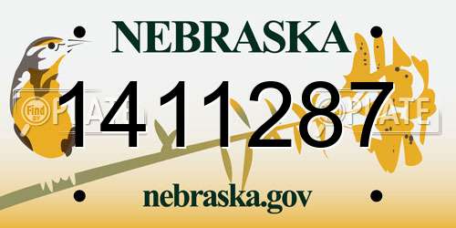 1411287 Nebraska License Plate