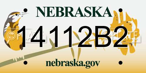 14112B2 Nebraska License Plate